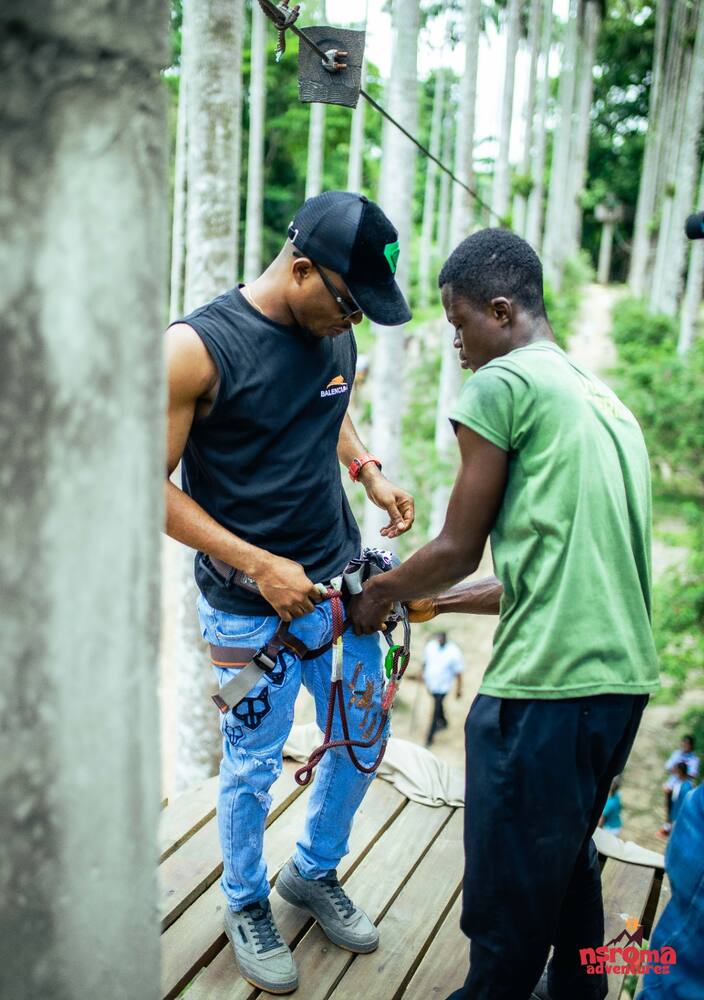Zipline canopy walk preparation