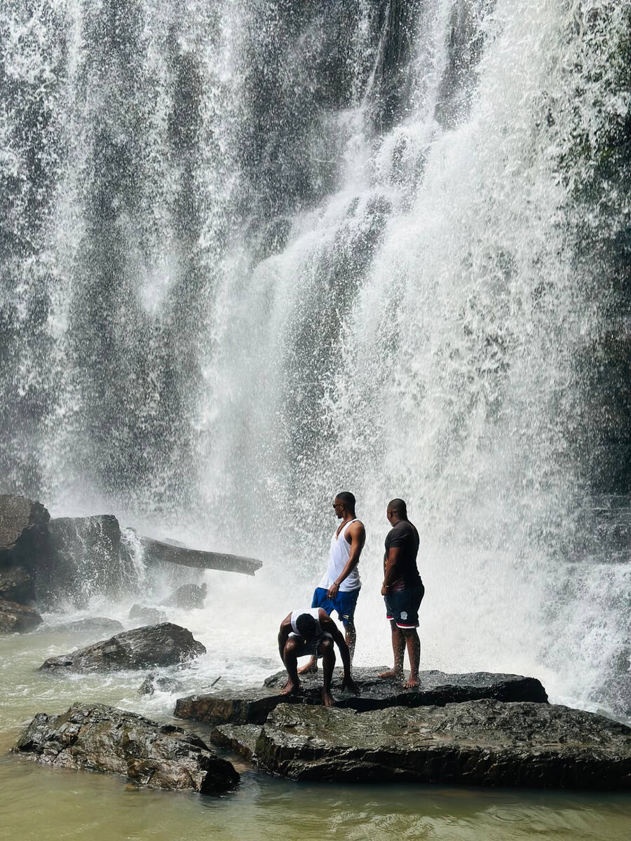 Under the falls with my group